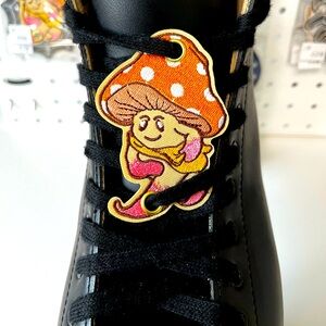 Mushroom patch shoe charm   Roller skates embroidery patch charm